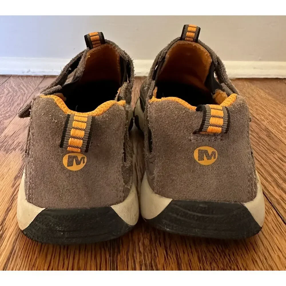 Merrell Kids Brown and Orange Slip-On Hiking Shoes